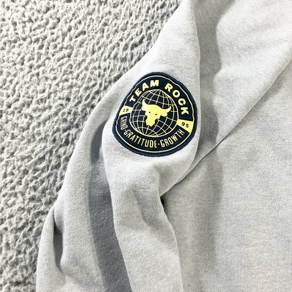 Under Armour Project Rock Hoodie Mens Small Earn Greatness Team Rock Patch Zip - Picture 3 of 7